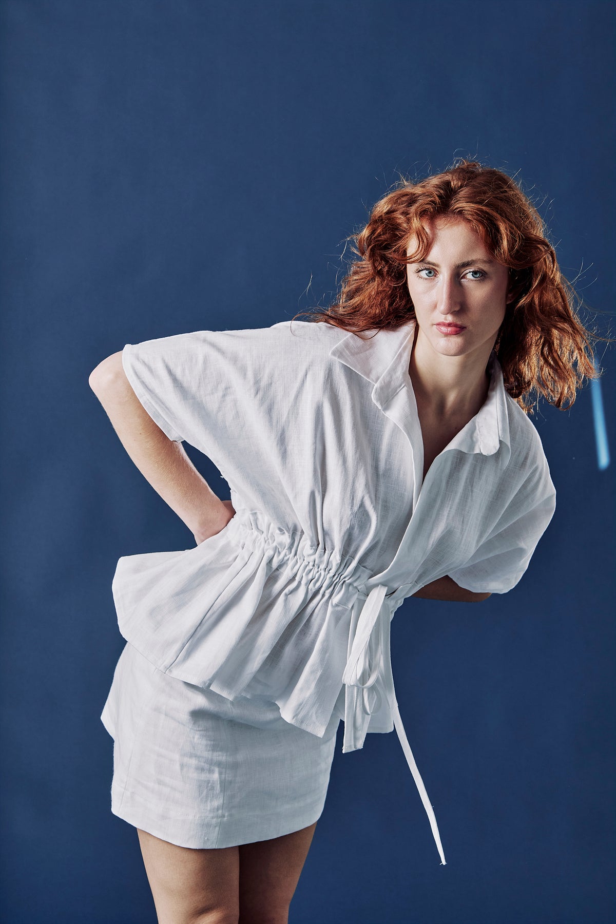 Cropped Valerian Shirt in White